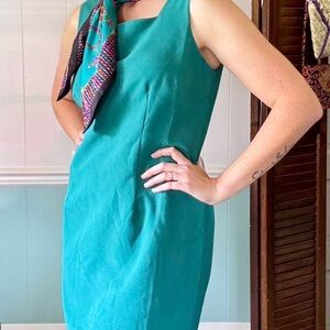 Carole Little Y2K Cut Out Midi Dress | Teal | Size 4